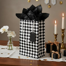 Bolsa De Regalo Pequeña Patrón clásico de dientes de perro negro