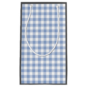 Bolsa De Regalo Pequeña Patrón clásico de Gingham azul comprobado