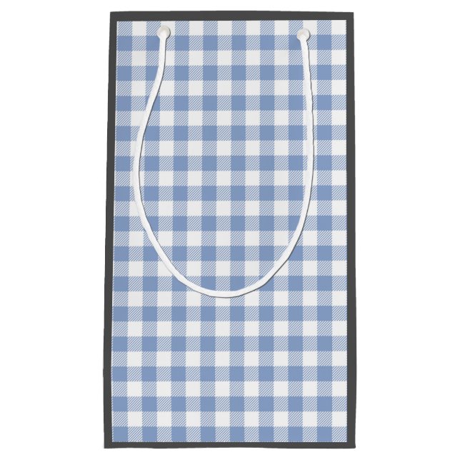 Bolsa De Regalo Pequeña Patrón clásico de Gingham azul comprobado (Anverso)