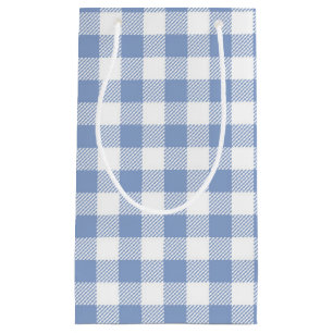 Bolsa De Regalo Pequeña Patrón clásico de Gingham azul comprobado