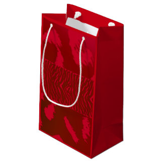 Bolsa De Regalo Pequeña Patrón de animal salvaje rojo