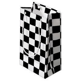 Bolsa De Regalo Pequeña Patrón de bandera de cuadros en blanco y negro gen