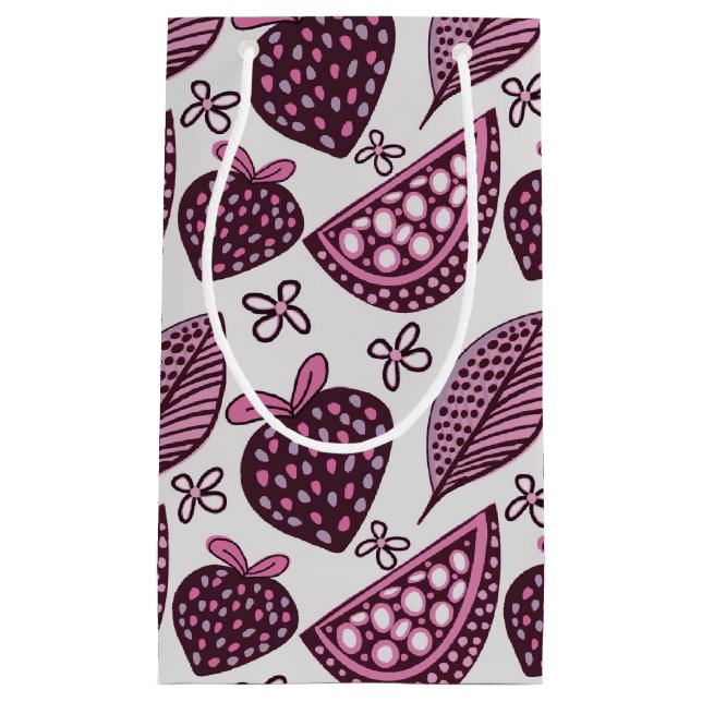 Bolsa De Regalo Pequeña Patrón de Berry y Fruity de moda (Anverso)