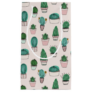 Bolsa De Regalo Pequeña Patrón de Cactus Succulent