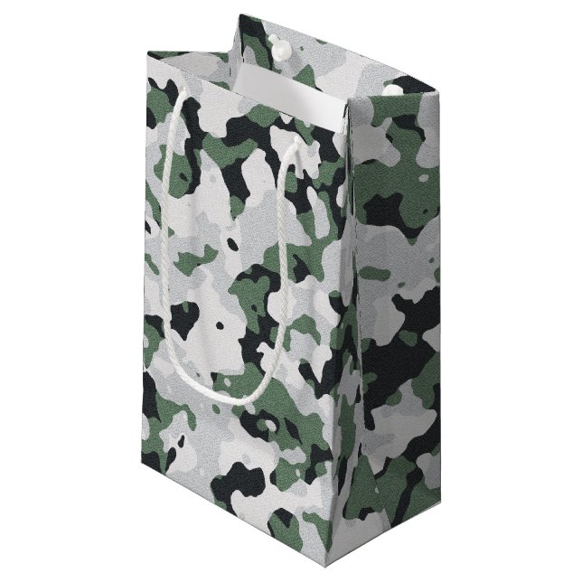 Bolsa De Regalo Pequeña Patrón de camuflaje verde (Angulo Anverso)