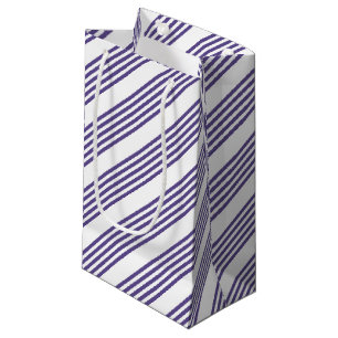 Bolsa De Regalo Pequeña Patrón de cinco rayas ultravioleta y blanca