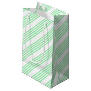 Bolsa De Regalo Pequeña Patrón de cinco rayas verdes y blancas