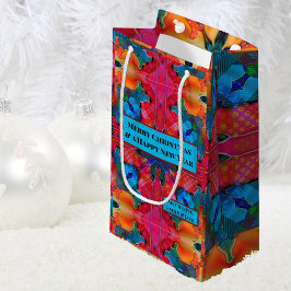 Bolsa De Regalo Pequeña Patrón de color geométrico moderno rojo y azul