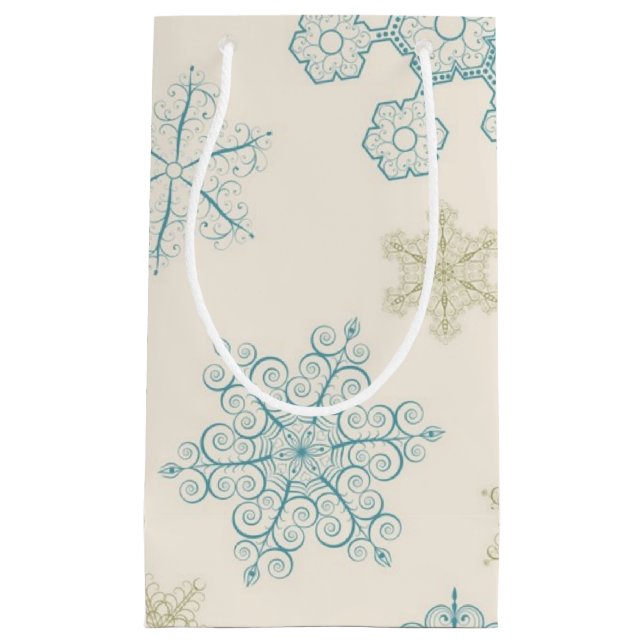Bolsa De Regalo Pequeña Patrón de copo de nieve (Anverso)