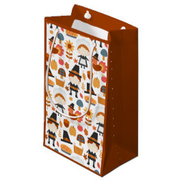 Bolsa De Regalo Pequeña Patrón de cosecha de peregrinos de Acción de Graci