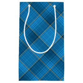 Bolsa De Regalo Pequeña Patrón de cuadros azules en ángulo