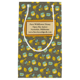 Bolsa De Regalo Pequeña Patrón de Cuchara de Miel etiquetado