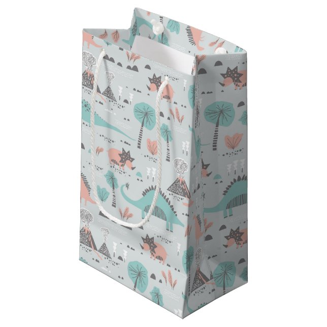 Bolsa De Regalo Pequeña Patrón de dinosaurio de Cute Pastel (Angulo Anverso)