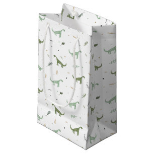 Bolsa De Regalo Pequeña Patrón de dinosaurio verde lindo