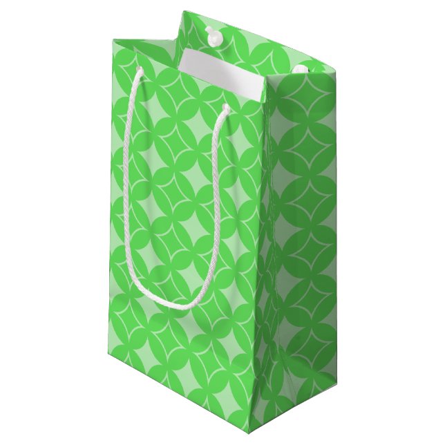Bolsa De Regalo Pequeña Patrón de envío verde limón (Angulo Anverso)