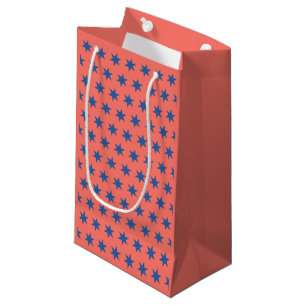 Bolsa De Regalo Pequeña Patrón de estrellas Colores de moda Coral Azul