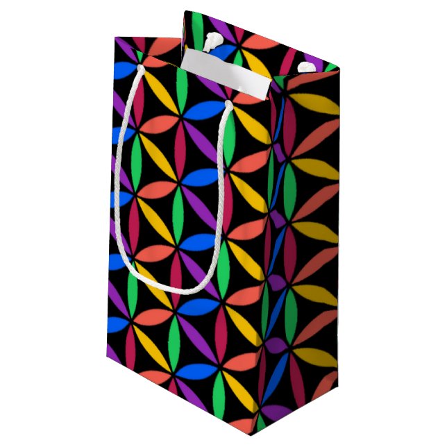 Bolsa De Regalo Pequeña Patrón de flor arco iris (Angulo reverso)