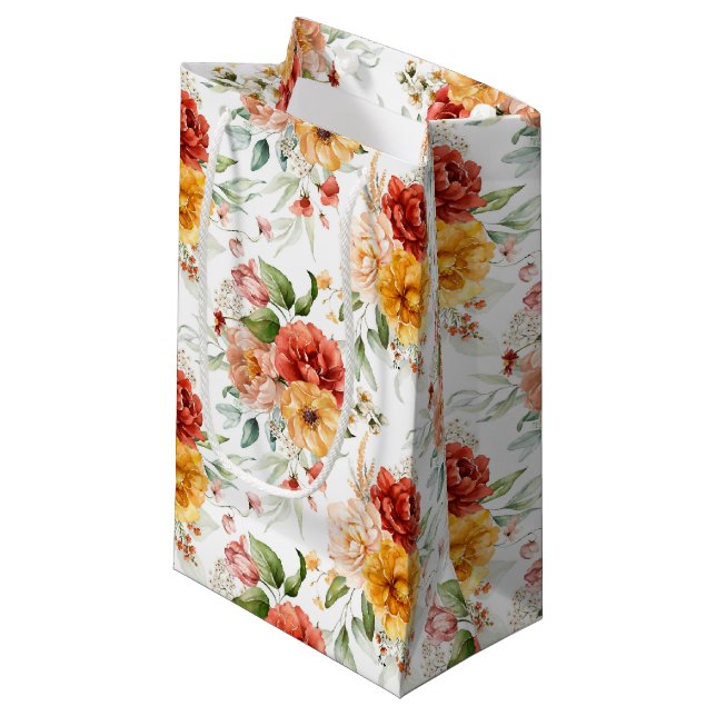 Bolsa De Regalo Pequeña Patrón de flores de Peony Rojo (Angulo Anverso)