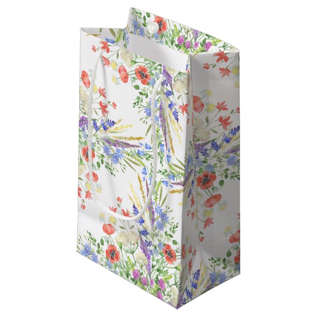 Bolsa De Regalo Pequeña Patrón de flores silvestres (Angulo Anverso)