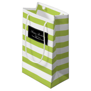 Bolsa De Regalo Pequeña Patrón de franjas verdes de Kiwi