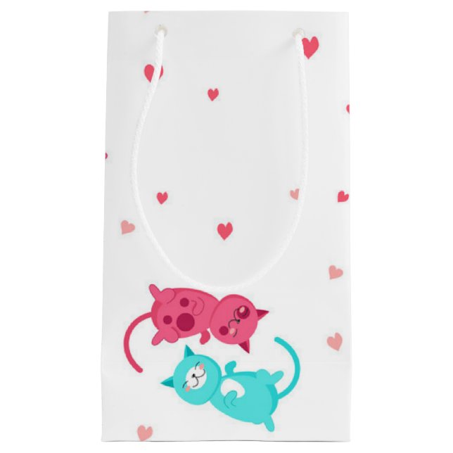 Bolsa De Regalo Pequeña Patrón de gato (Anverso)