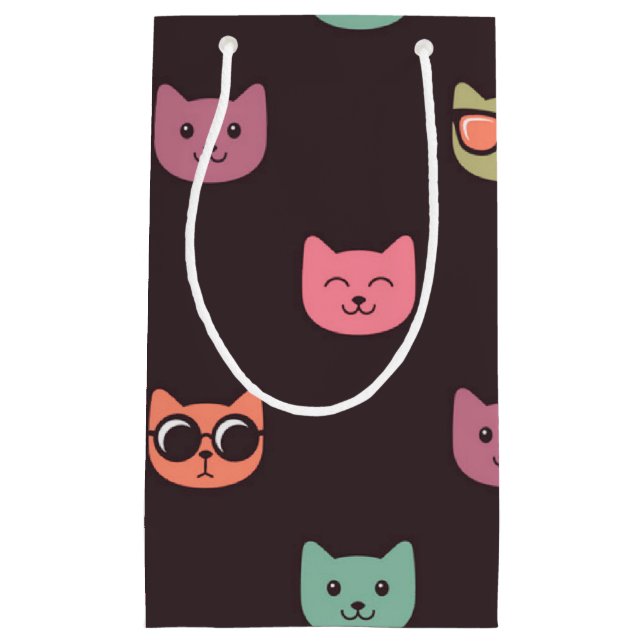 Bolsa De Regalo Pequeña Patrón de gato (Anverso)
