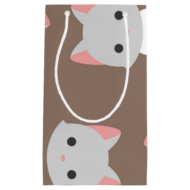Bolsa De Regalo Pequeña Patrón de gato (Anverso)