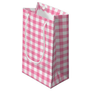 Bolsa De Regalo Pequeña Patrón de Gingham rosa