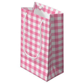 Bolsa De Regalo Pequeña Patrón de Gingham rosa