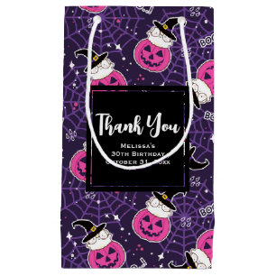 Bolsa De Regalo Pequeña Patrón de Halloween de gatos y calabazas
