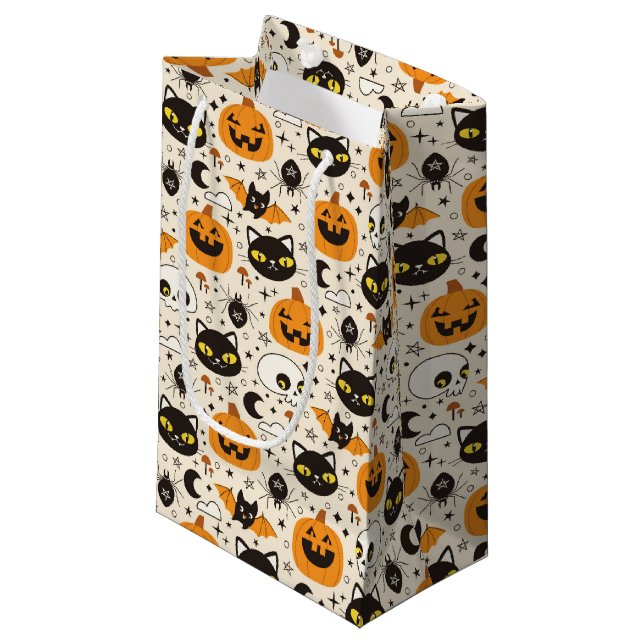 Bolsa De Regalo Pequeña Patrón de Halloween de Retro Cuto (Angulo Anverso)