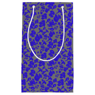 Bolsa De Regalo Pequeña Patrón de hongo negro 01Gris azul BG