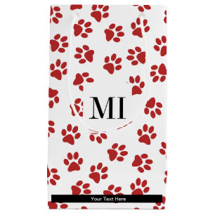 Bolsa De Regalo Pequeña Patrón de huellas de patas, patas de perro, patas
