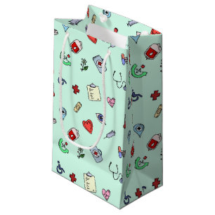 Bolsa De Regalo Pequeña Patrón de iconos médicos curados