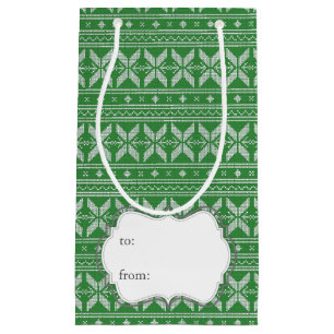 Bolsa De Regalo Pequeña Patrón de Knit de Navidades de Fairisle