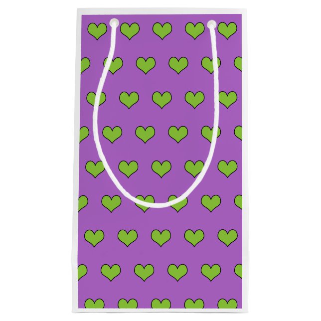 Bolsa De Regalo Pequeña Patrón de latido y corazón verde (Anverso)