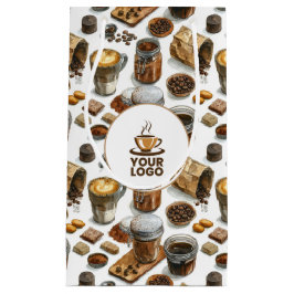 Bolsa De Regalo Pequeña Patrón de logotipo de marca de café de panadería d