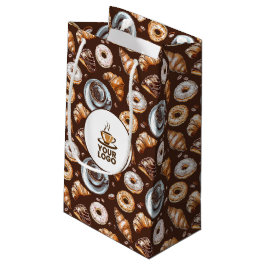 Bolsa De Regalo Pequeña Patrón de logotipo de marca de panadería de café d