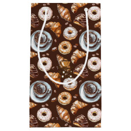 Bolsa De Regalo Pequeña Patrón de logotipo de marca de panadería de café d