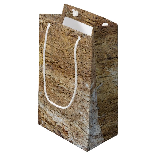 Bolsa De Regalo Pequeña patrón de madera de corteza (Angulo Anverso)