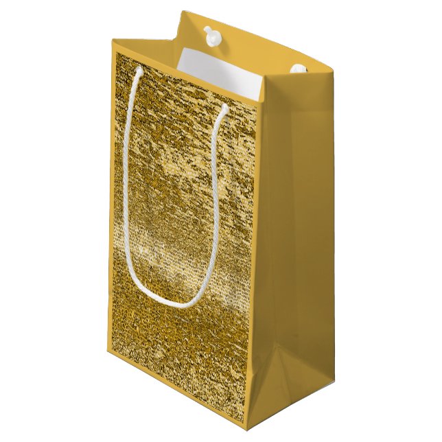 Bolsa De Regalo Pequeña Patrón de mosaico dorado (Angulo Anverso)