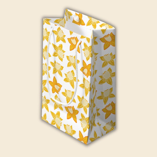 Bolsa De Regalo Pequeña Patrón de Narciso de Primavera (Daffodil spring floral gift bag)