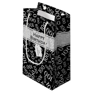 Bolsa De Regalo Pequeña Patrón de números negros centenarios