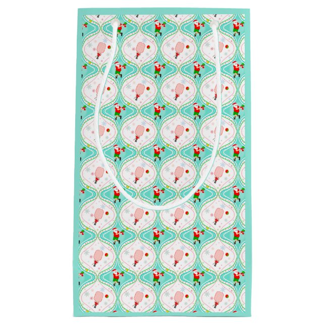 Bolsa De Regalo Pequeña Patrón de Ogeo de bola de bolas de Santa Navidad (Anverso)