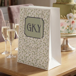Bolsa De Regalo Pequeña Patrón de oliva en acuarela estilo campestre con m