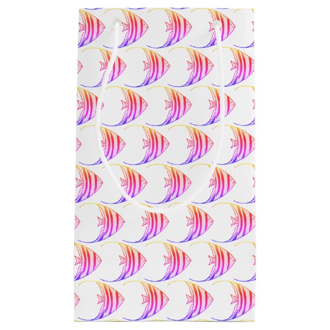 Bolsa De Regalo Pequeña Patrón de peces rosados (Anverso)