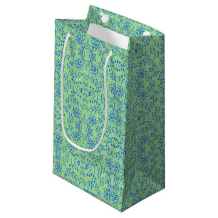 Bolsa De Regalo Pequeña Patrón de plantas A08.b boho. lgreen BG