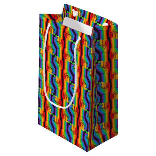 Bolsa De Regalo Pequeña Patrón de puño arco iris (Angulo Anverso)