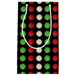 Bolsa De Regalo Pequeña Patrón de puntos rojos verdes y blancos