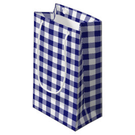 Bolsa De Regalo Pequeña Patrón De Replante De Gingham De Color Azul Y Blan
